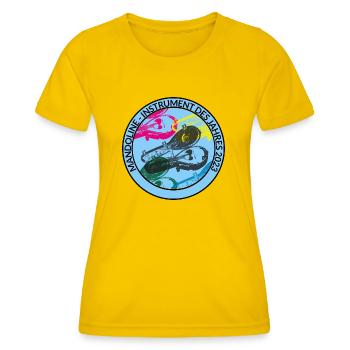 Mandoline Instrument des Jahres 2023 hellblau - Frauen Funktions-T-Shirt - Eigelb - Vorne - AI Model Female 172 dark (172cm)