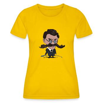 Nietzsche - T-shirt sport Femme - jaune d'œuf - Devant - AI Model Female 172 dark (172cm)