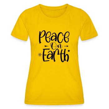 Peace On Earth - Women's Functional T-Shirt - egg yellow - Front - AI Model Female 172 dark (172cm)