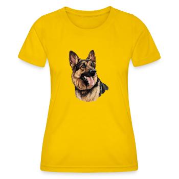 German Shepherd Motif - Women's Functional T-Shirt - egg yellow - Front - AI Model Female 172 dark (172cm)
