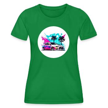 Miami Car 7 - Women's Functional T-Shirt - kelly green - Front - AI Model Female 172 dark (172cm)