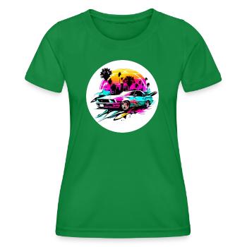 Miami Car 3 - Women's Functional T-Shirt - kelly green - Front - AI Model Female 172 dark (172cm)