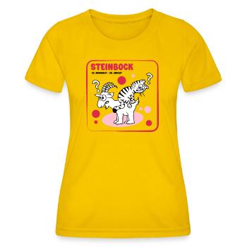 Sternzeichen Steinbock - Frauen Funktions-T-Shirt - Eigelb - Vorne - AI Model Female 172 dark (172cm)