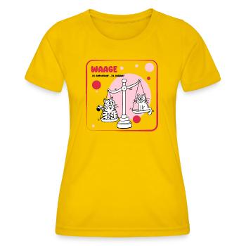 Sternzeichen Waage - Frauen Funktions-T-Shirt - Eigelb - Vorne - AI Model Female 172 dark (172cm)
