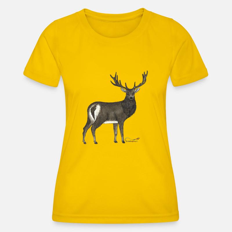 Red deer - Women's Functional T-Shirt - egg yellow