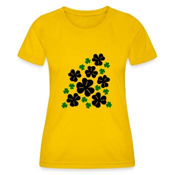 Trèfles - T-shirt sport Femme - jaune d'œuf - Devant - AI Model Female 172 dark (172cm)