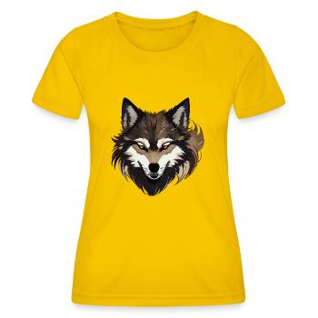 L’ du loup - T-shirt sport Femme - jaune d'œuf - Devant - AI Model Female 172 dark (172cm)