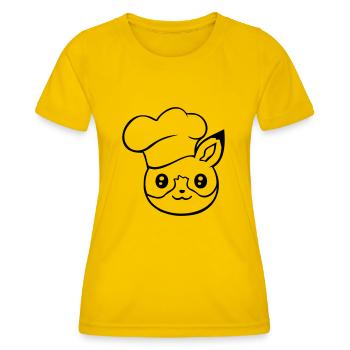 Fuchs Kochmütze Chefkoch Kochen Restaurant Küche - Frauen Funktions-T-Shirt - Eigelb - Vorne - AI Model Female 172 dark (172cm)