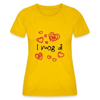I mog di - Frauen Funktions-T-Shirt - Eigelb - Vorne - AI Model Female 172 dark (172cm)