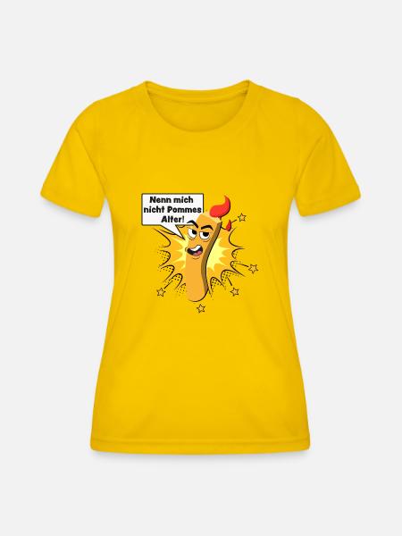 Pommes witzig - Frauen Funktions-T-Shirt - Eigelb