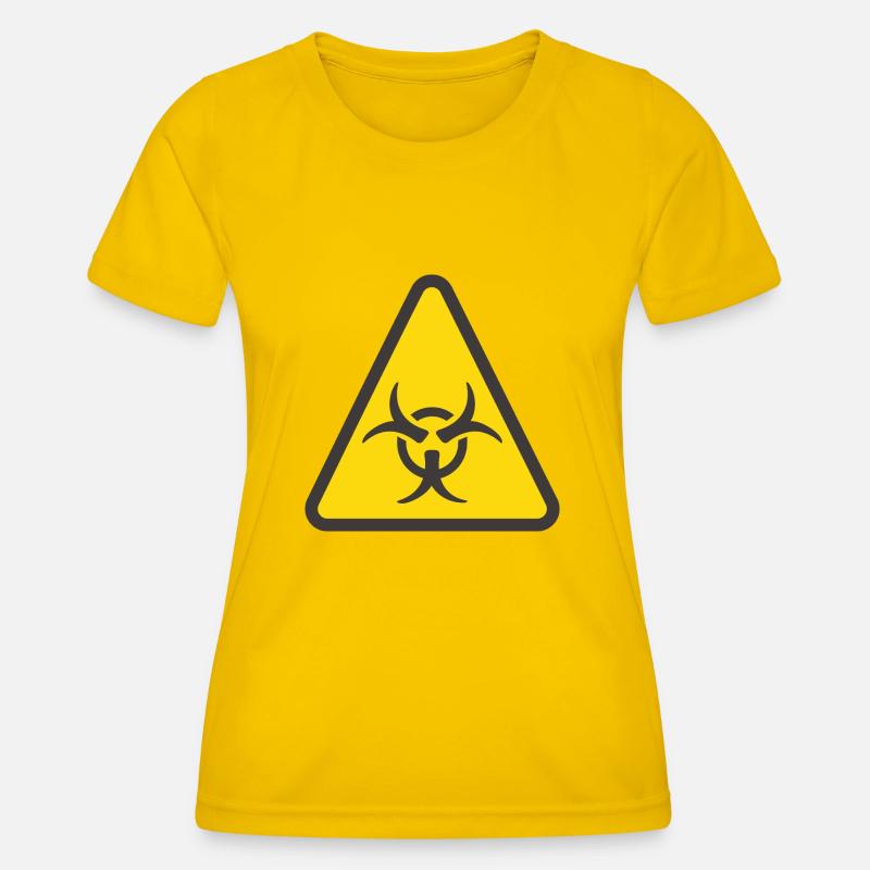 Warning label biohazard yellow - Women's Functional T-Shirt - egg yellow