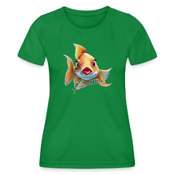 Küstendeern Fisch mit Schriftzug - Frauen Funktions-T-Shirt - Kelly Green - Vorne - AI Model Female 172 dark (172cm)