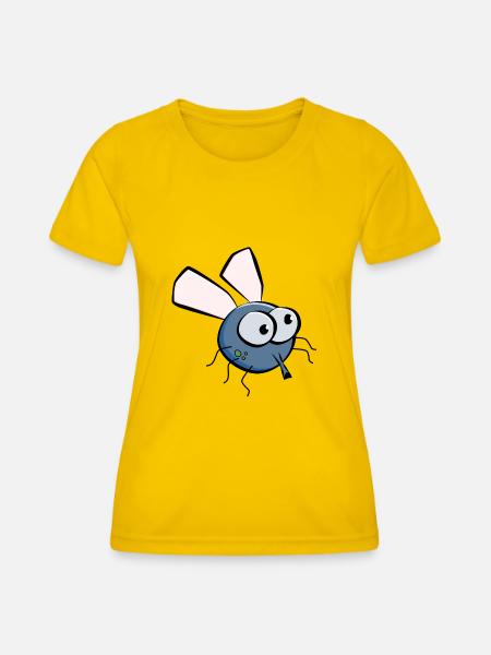 Bizzy, die Fliege. - Frauen Funktions-T-Shirt - Eigelb