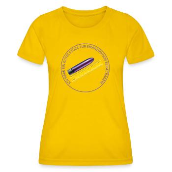 Emancipation / Vibrator Bo Graphic - Women's Functional T-Shirt - egg yellow - Front - AI Model Female 172 dark (172cm)