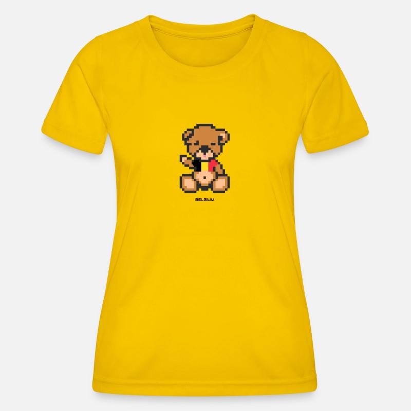 Pixel Bear Belgium - Women's Functional T-Shirt - egg yellow
