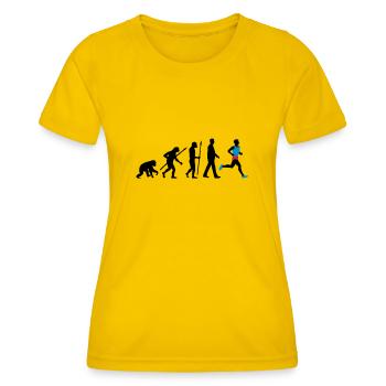 evolution_laufer_102012_a_3c - Women's Functional T-Shirt - egg yellow - Front - AI Model Female 172 dark (172cm)