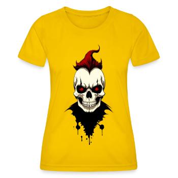 Crâne aux yeux rouges - T-shirt sport Femme - jaune d'œuf - Devant - AI Model Female 172 dark (172cm)