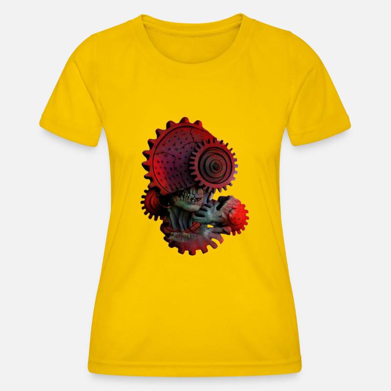 Human Machine Head - Women's Functional T-Shirt - egg yellow