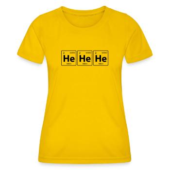 Chimie chimiste drôle Laboratoire de chimie Laboratoire Hélium - T-shirt sport Femme - jaune d'œuf - Devant - AI Model Female 172 dark (172cm)