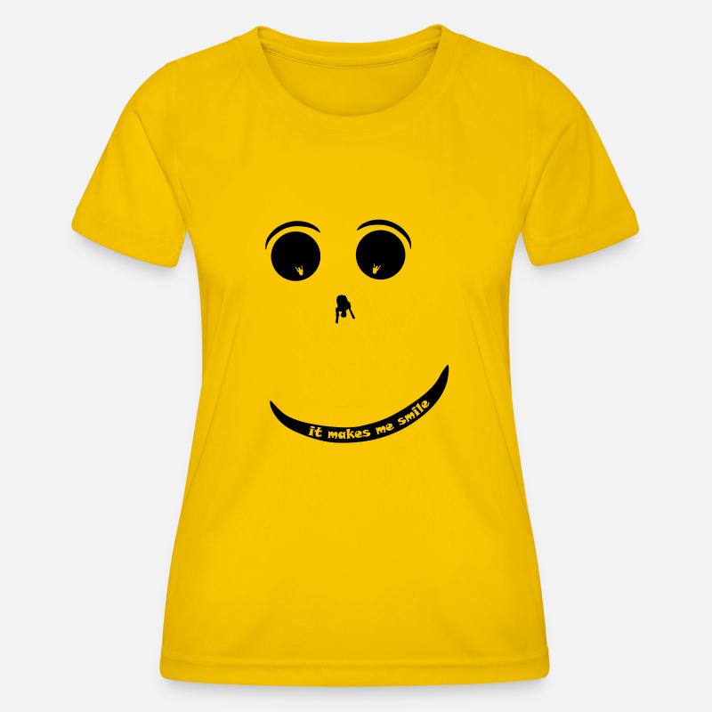Paraglider Smiley - Women's Functional T-Shirt - egg yellow