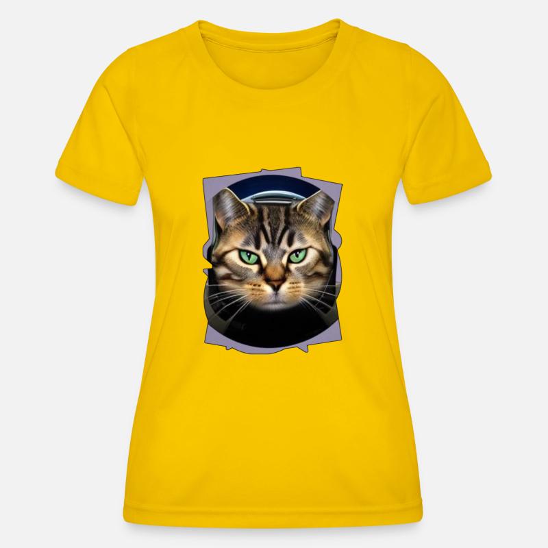 Space Cat 2 - Women's Functional T-Shirt - egg yellow