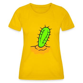 Kaktus Pflanze Stachelig Stacheln Wüsten Kakteen - Frauen Funktions-T-Shirt - Eigelb - Vorne - AI Model Female 172 dark (172cm)