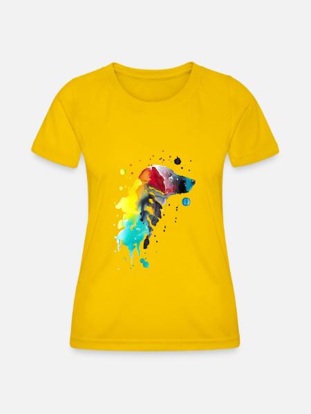 Flat Coated Retriever - Frauen Funktions-T-Shirt - Eigelb