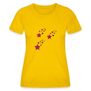 Star, les étoiles - T-shirt sport Femme - jaune d'œuf - Devant - AI Model Female 172 dark (172cm)