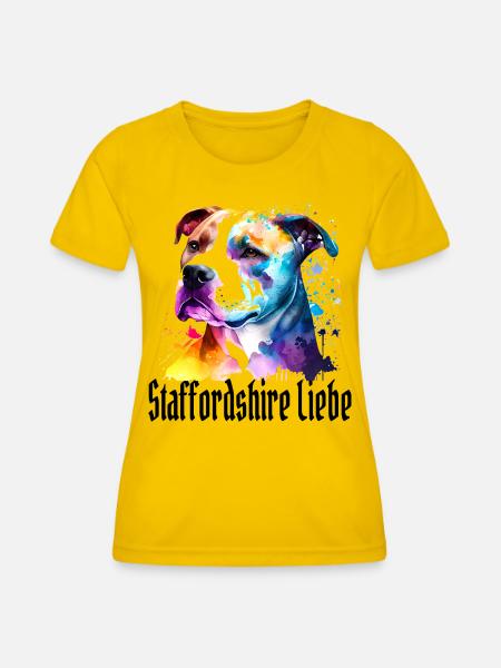 American Staffordshire - Frauen Funktions-T-Shirt - Eigelb