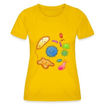 Microorganism microbiology microbiologist bio - Women's Functional T-Shirt - egg yellow - Front - AI Model Female 172 dark (172cm)