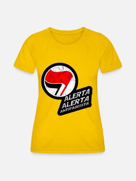ANTIFASCHISTISCH ALERTA ALERTA ANTIFASCISTA - Frauen Funktions-T-Shirt - Eigelb