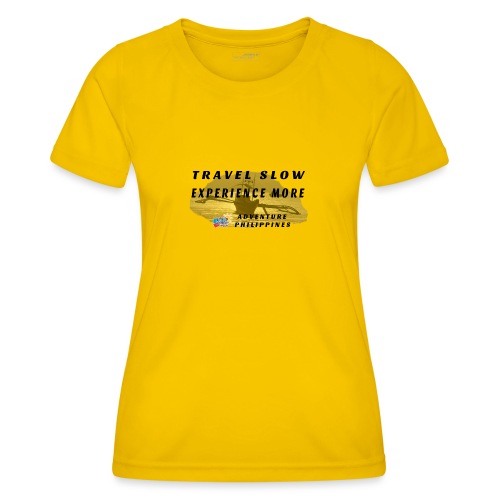 Travel slow Logo für helle Kleidung - Frauen Funktions-T-Shirt