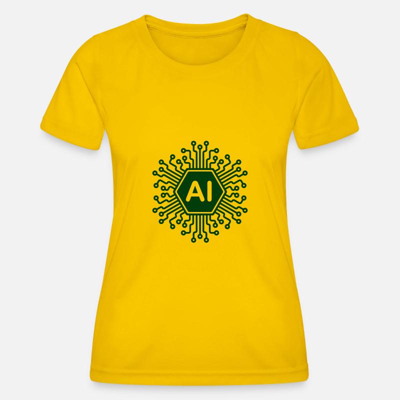 AI MICROCHIP CPU - Women's Functional T-Shirt - egg yellow