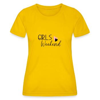 Week-end des filles - T-shirt sport Femme - jaune d'œuf - Devant - AI Model Female 172 dark (172cm)