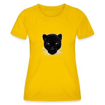 Panthère - panthère noire - chat sauvage au design unique - T-shirt sport Femme - jaune d'œuf - Devant - AI Model Female 172 dark (172cm)
