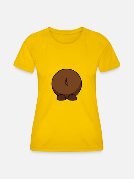 Gnu von hinten. Geschenkidee - Frauen Funktions-T-Shirt - Eigelb