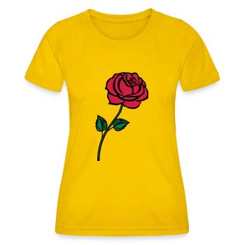 rose_002 - Frauen Funktions-T-Shirt - Eigelb - Vorne - AI Model Female 172 dark (172cm)