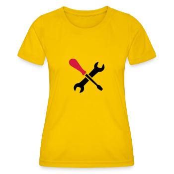 tools - Women's Functional T-Shirt - egg yellow - Front - AI Model Female 172 dark (172cm)