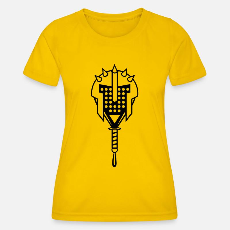 Padel Gladiator. Black version - Women's Functional T-Shirt - egg yellow
