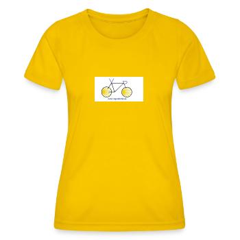 Fahrrad Geometrische Sonne - Frauen Funktions-T-Shirt - Eigelb - Vorne - AI Model Female 172 dark (172cm)