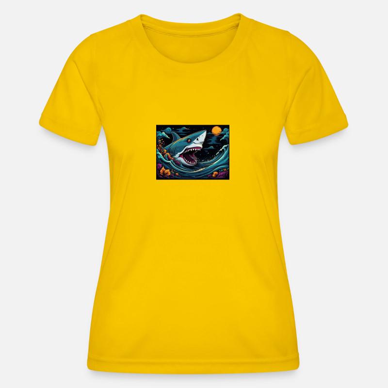 SHARK - Women's Functional T-Shirt - egg yellow