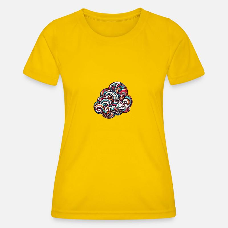 Psychedelic cloud - Women's Functional T-Shirt - egg yellow