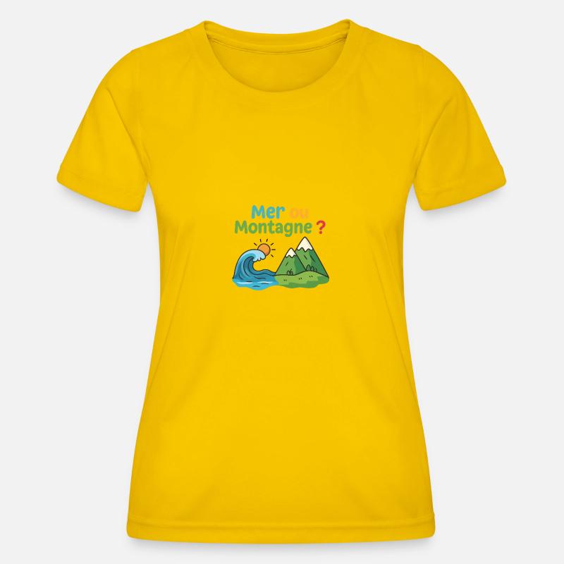 Meer oder Berg - Frauen Funktions-T-Shirt - Eigelb