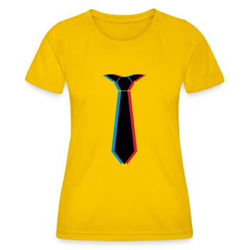 3d_krawatte_3c - Women's Functional T-Shirt - egg yellow - Front - AI Model Female 172 dark (172cm)