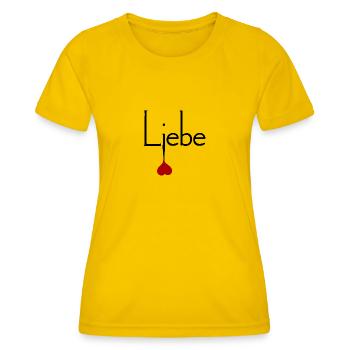 Mein Liebesmotiv - Frauen Funktions-T-Shirt - Eigelb - Vorne - AI Model Female 172 dark (172cm)
