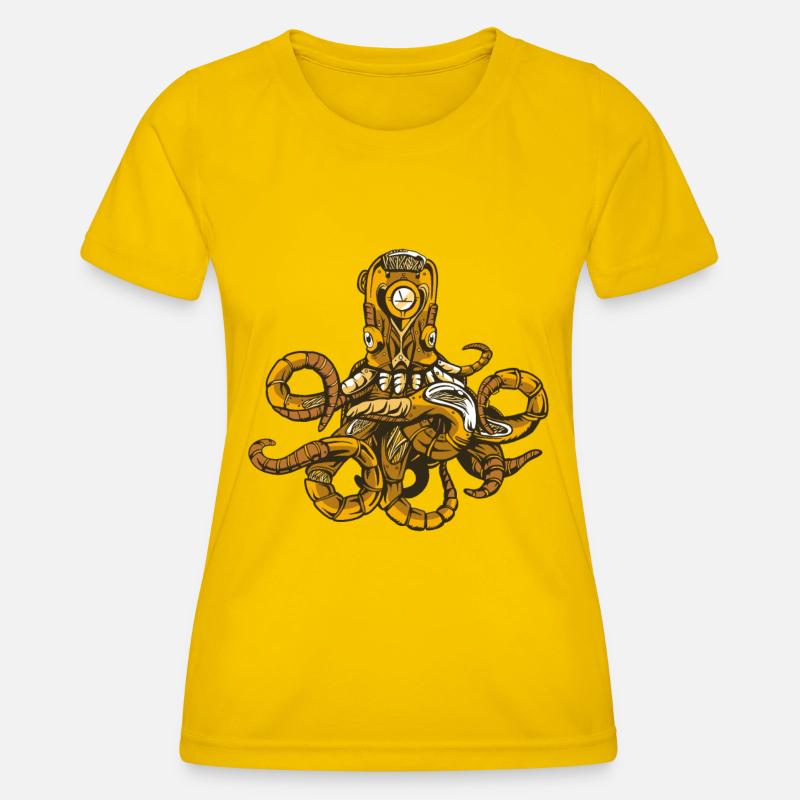 Octopus steampunk - Women's Functional T-Shirt - egg yellow