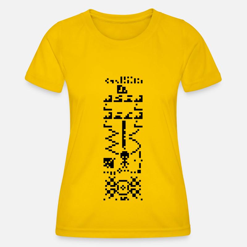 Arecibo Binary Message Answer Reply - Women's Functional T-Shirt - egg yellow
