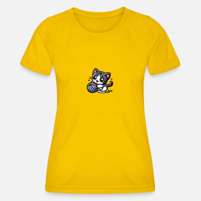Cute Cat - Women's Functional T-Shirt - egg yellow