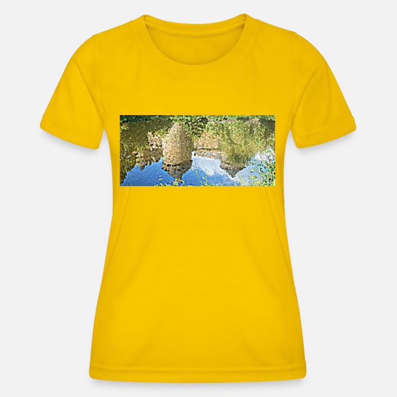 The castle and its reflection - Women's Functional T-Shirt - egg yellow