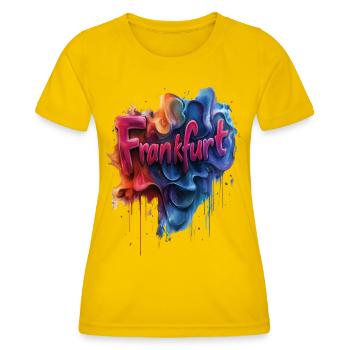 Frankfurt - Frauen Funktions-T-Shirt - Eigelb - Vorne - AI Model Female 172 dark (172cm)